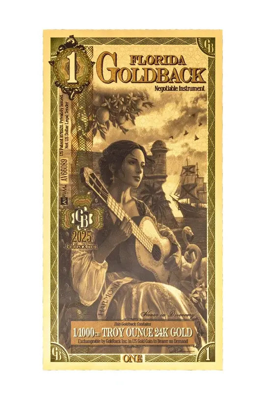 1 Florida Goldback note