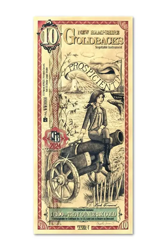 10 New Hampshire Goldback note