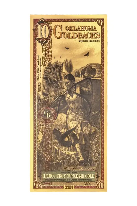 10 Oklahoma Goldback note