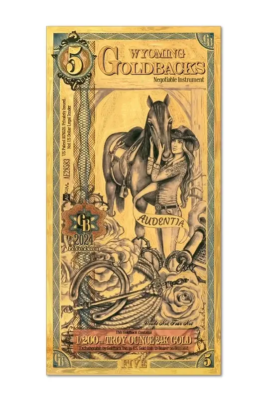5 Wyoming Goldback note