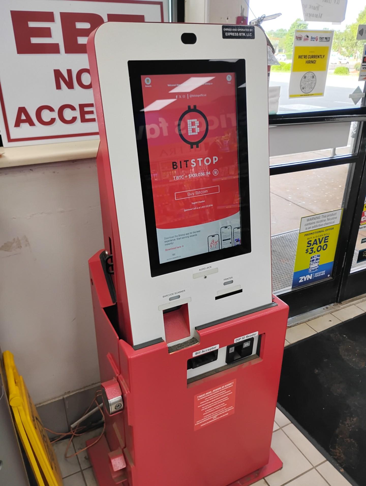 Bitstop ATM at Fast Track #129 in Huntersville, NC
