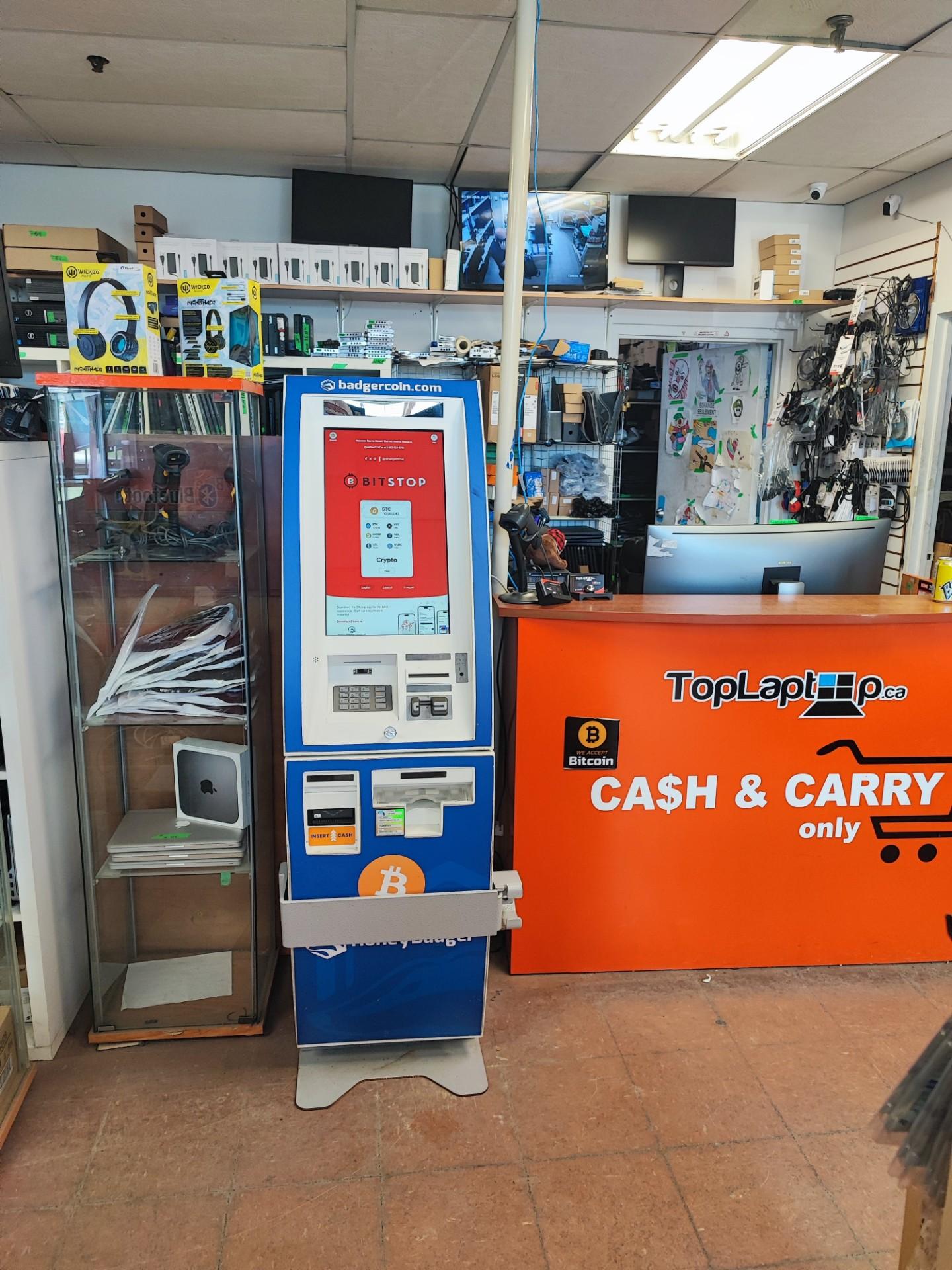 Bitstop ATM at Top Laptop in Montréal, QC