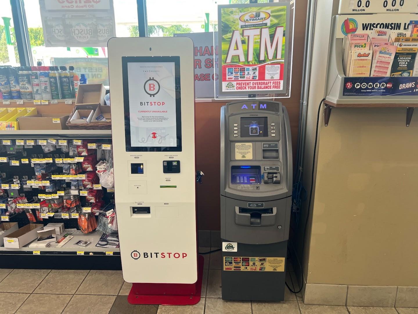 Bitstop ATM at Ultimart partymart in Oshkosh, WI