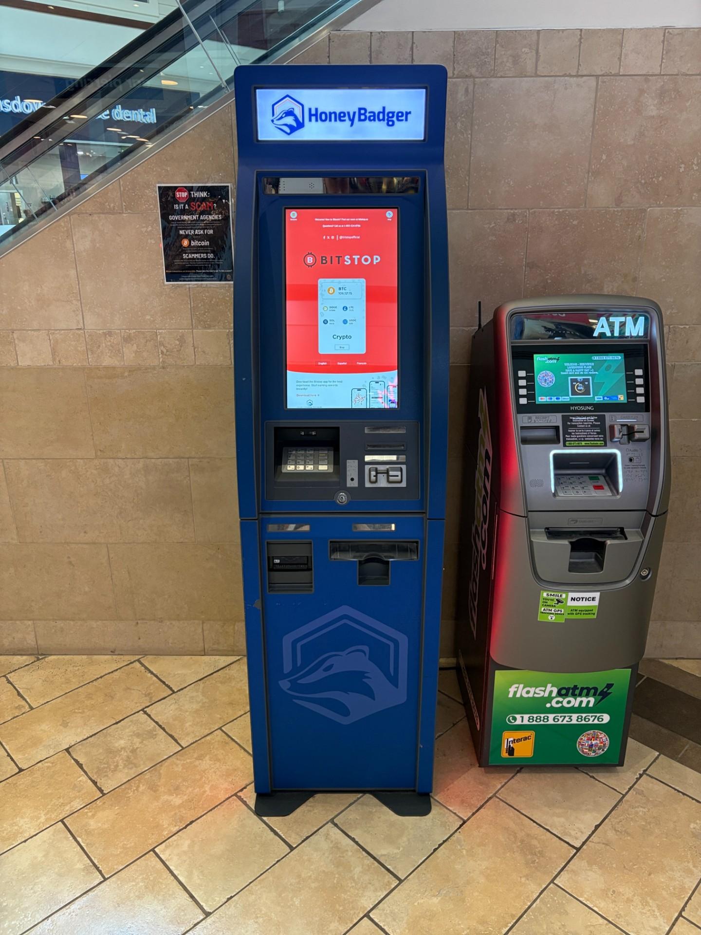 Bitstop ATM at Lansdowne Place in Peterborough, ON