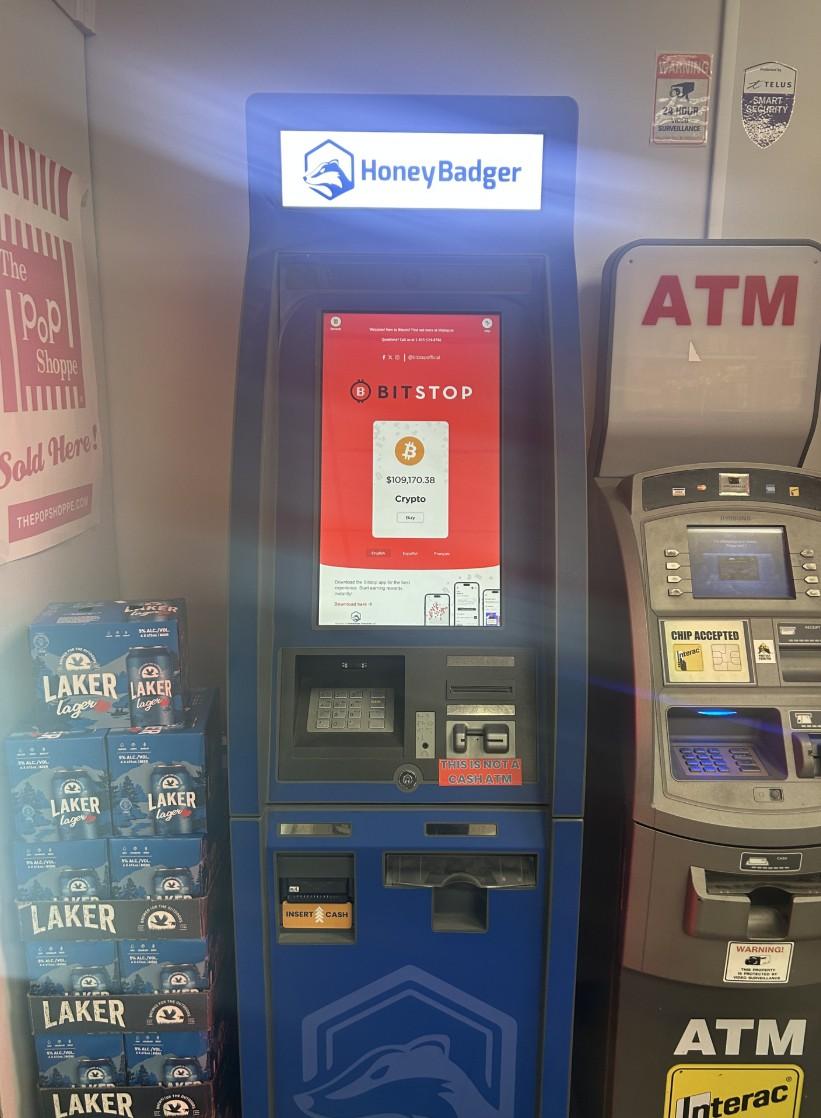 Bitstop ATM at New Wave Convenience Store in Brantford, ON