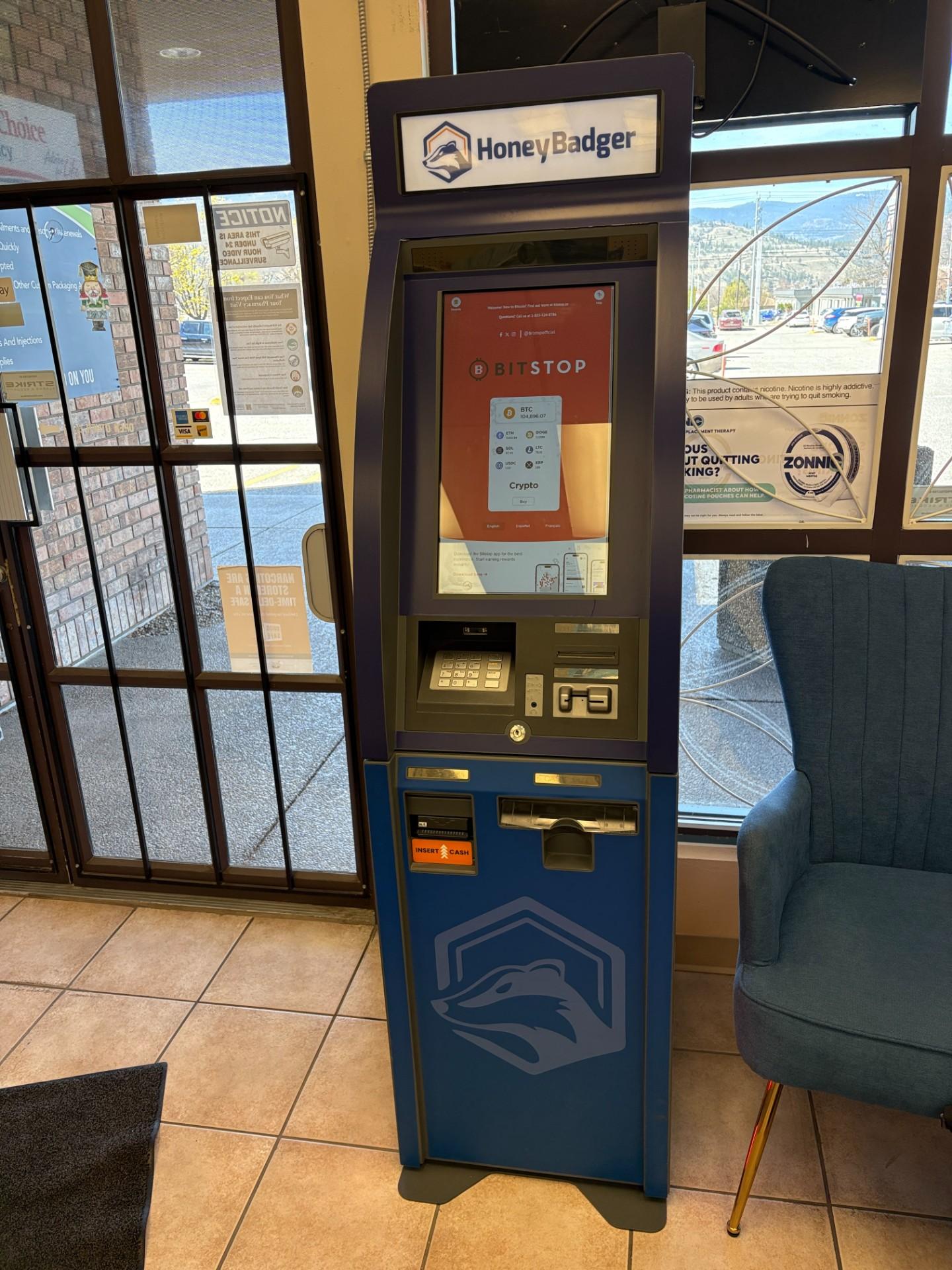 Bitstop ATM at Rage's Pharmacy in Penticton, BC