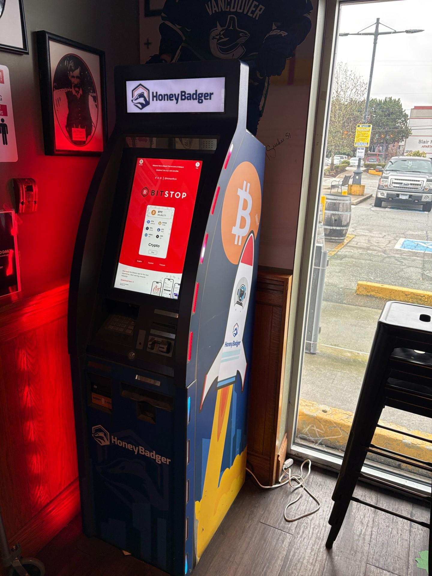 Bitstop ATM at Pioneer's Pub in Richmond, BC