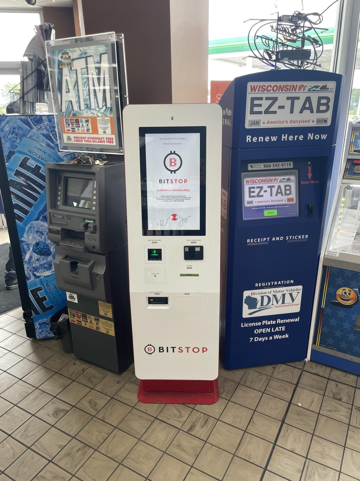Bitstop ATM at Bp gas station in Greenville, WI