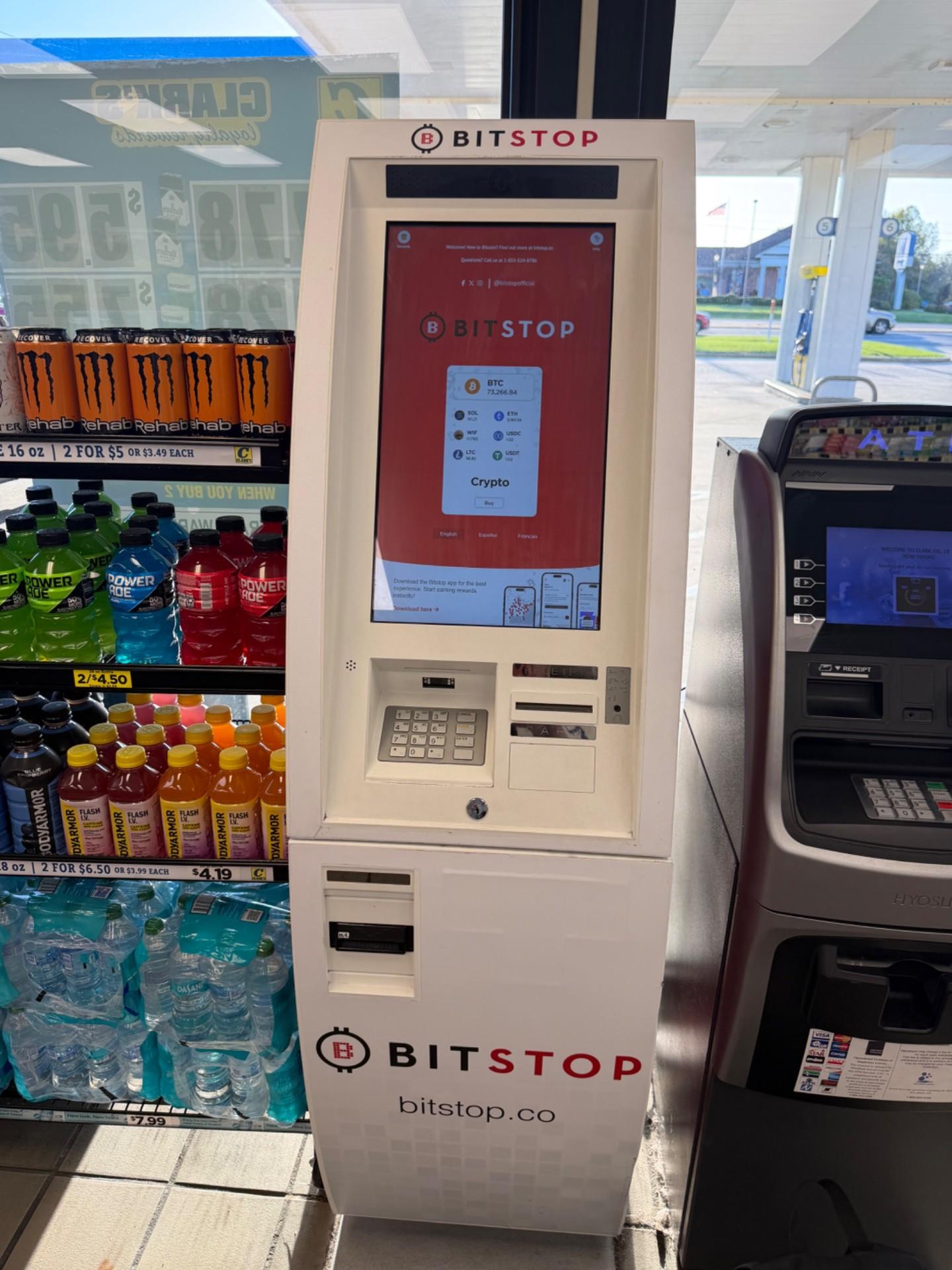 Bitstop ATM at Exxon Clarks Oil US 49 in Gulfport, MS