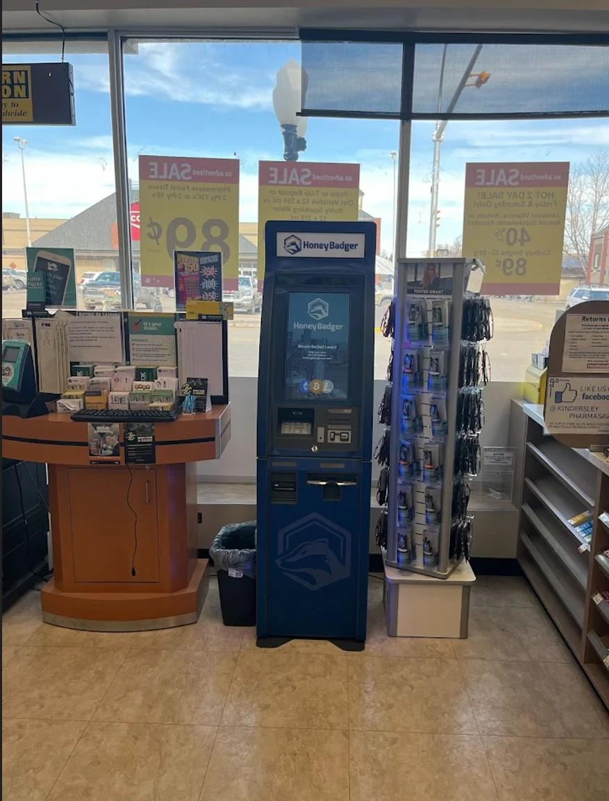 Bitstop ATM at Pharmasave Kindersley in Kindersley, SK